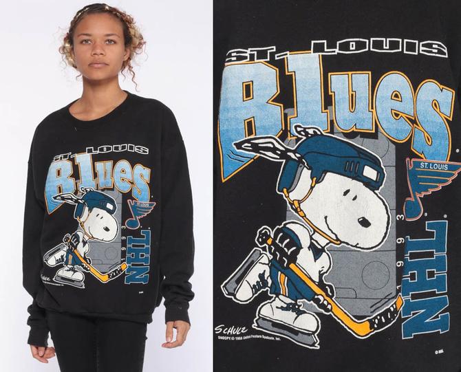 St.Louis Blues Vintage 90's NHL Crewneck Sweatshirt Black / 4XL