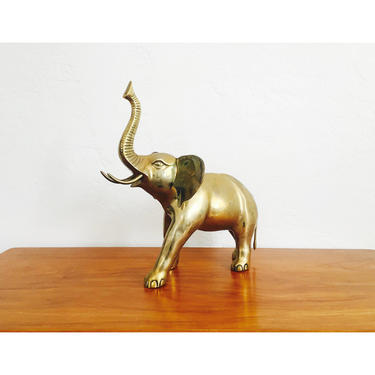 Vintage Extra Large Brass Lucky Elephant Statue | Sergeant Sailor ...