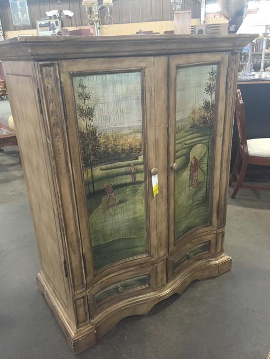 Hand Painted Golf Theme Armoire Item 125164 From Second Chance