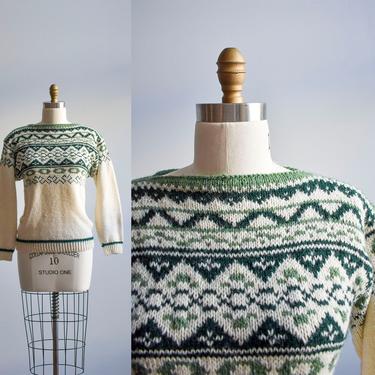 Vintage Norwegian Hand Knit Sweater 