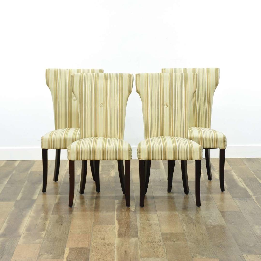 Set Of 4 Pier 1 Imports Vintage Striped Dining Chairs Loveseat (San