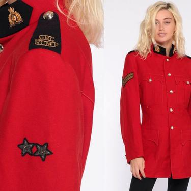 RCMP Jacket -- Vintage Mountie Jacket 60s Royal Canadian Mounted Police Uniform Jacket Halloween Costume Red Vintage Small 