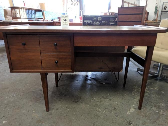 Mid Century Refinished Walnut Desk By American Of Martinsville By