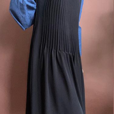 vintage black pleat dress 