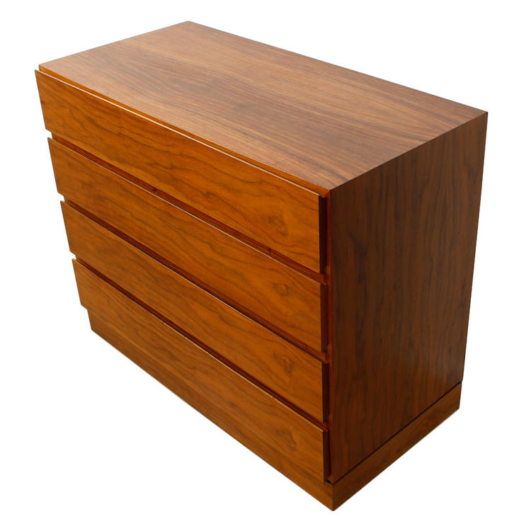 Compact Danish Modern Walnut 4Drawer Chest / Dresser Modern Mobler