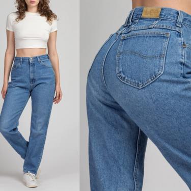 90s High Waist Lee Rider Jeans - Medium, 28&quot; | Vintage Denim Pants Medium Wash Mom Jeans 