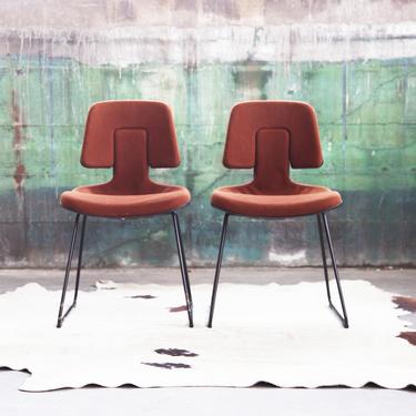 Extremely RARE Post Modern SET of 4 1970s 1980s Herman Miller Mid Century Vtg. mcm &quot;Puzzle Chairs&quot; Eames Brown Wool Accent Chair side Dining 