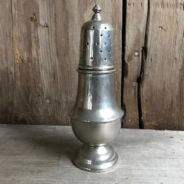 Sheffield English Pewter Sugar Shaker, Muffineer, Sugar Caster, Hallmarked Made in England 