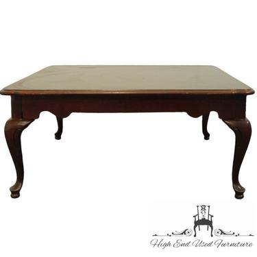 High End Vintage Solid Mahogany Traditional Queen Anne Style 38" Square Accent Coffee Table 