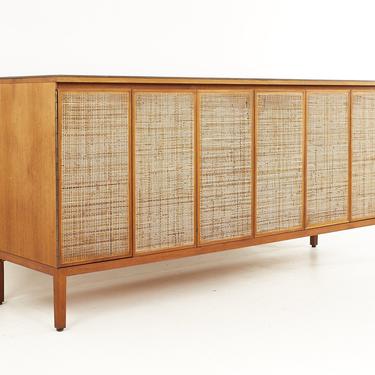 Paul McCobb for Calvin Mid Century Walnut and Cane Credenza- mcm 