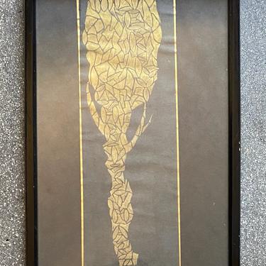 Gold Drip, Painting Framed
