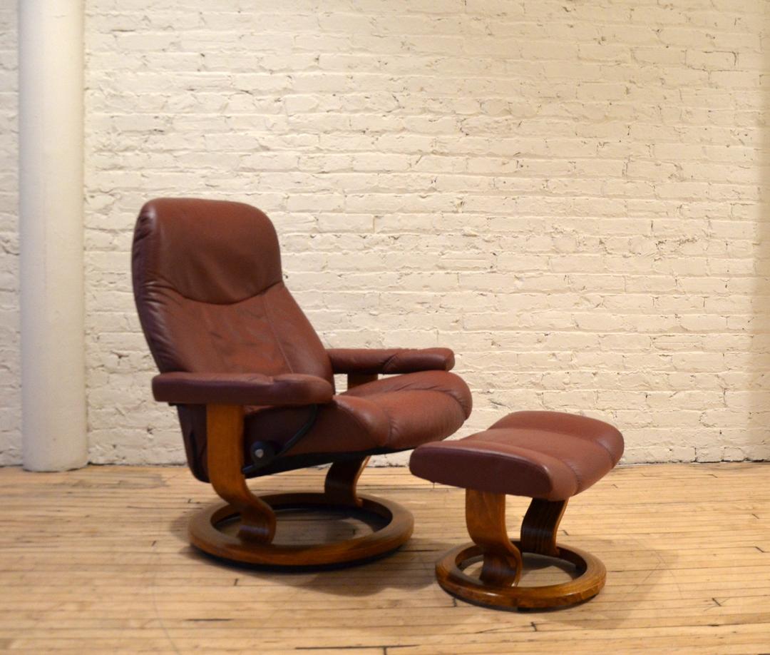 Ekornes Stressless Danish Leather HighEnd Recliner Chair Reclaimed
