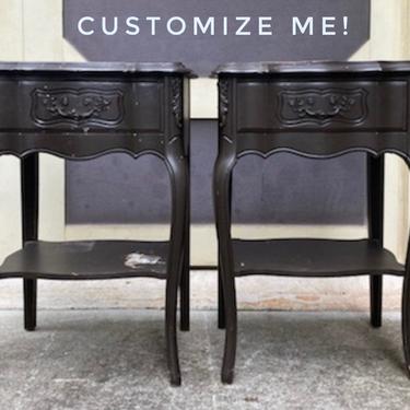 Available for Customization | French Provincial Nightstands.  Old World French Country Vintage Bedside Tables. Choose Your Finish 