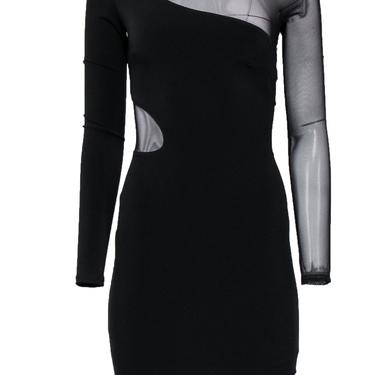 Elizabeth &amp; James - Black Mesh Sleeve Bodycon Dress w/ Cutouts Sz XS