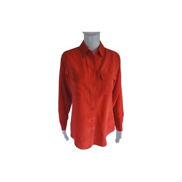 Equipment Orange Signature Silk Shirt Button-down Top 