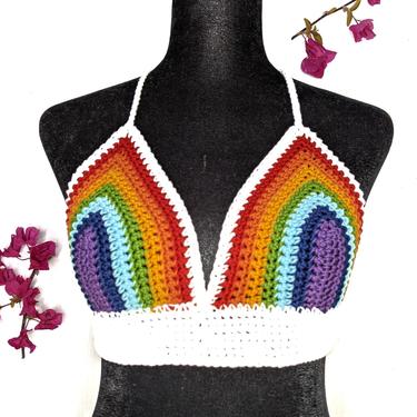 Crochet Rainbow Bralette