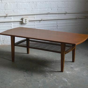 Vintage Danish Two-Tier Teak Surfboard Coffee Table for Jese Mobler 