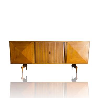 Mid-Century Dimond Credenza Sculpture Tambour Door