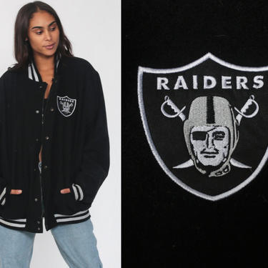 Vintage NFL Oakland Raiders Jacket w Arm and Back - Depop