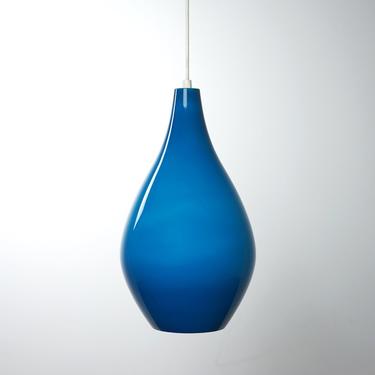Danish Blue Glass Pendant Light by Holmegaard - (D948) 