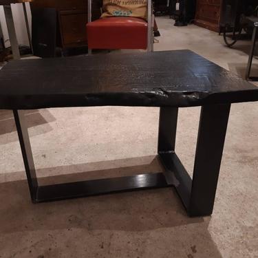 Live edge charred elm end table 