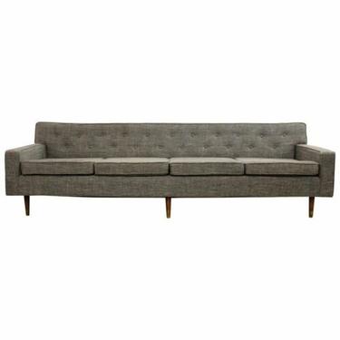 Mid Century Modern Early Milo Baughman Thayer Coggin Long Sofa Wood Legs 1960s 