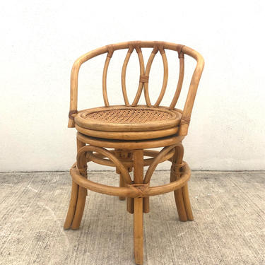 Cane and Bamboo Swivel Chair