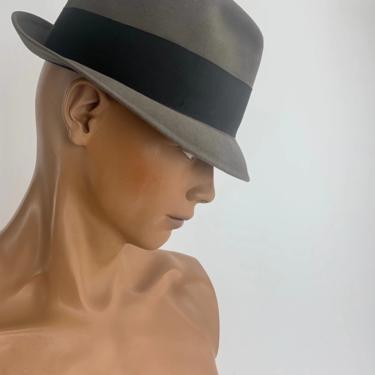 1950'S RESISTOL FEDORA - Self-Conforming - 1-3/4 Inch Brim - Extra Long Oval - Men's Size 7-3/8 
