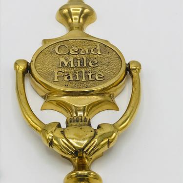 Vintage Cead Mile Failte door knocker Brass  Liffey Artefacts w/ Original Packaging. 