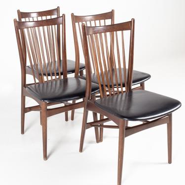 Viko Baumritter Style Mid Century Walnut Dining Chairs - Set of 4 - mcm 
