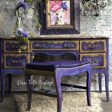 Vintage Painted Vanity Desk - Bohemian Vanity - | Dare To Be Vintage -  Lynnfiled, MA | ATTIC
