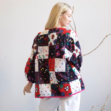 Quilted Patchwork kimono jacket / S M 