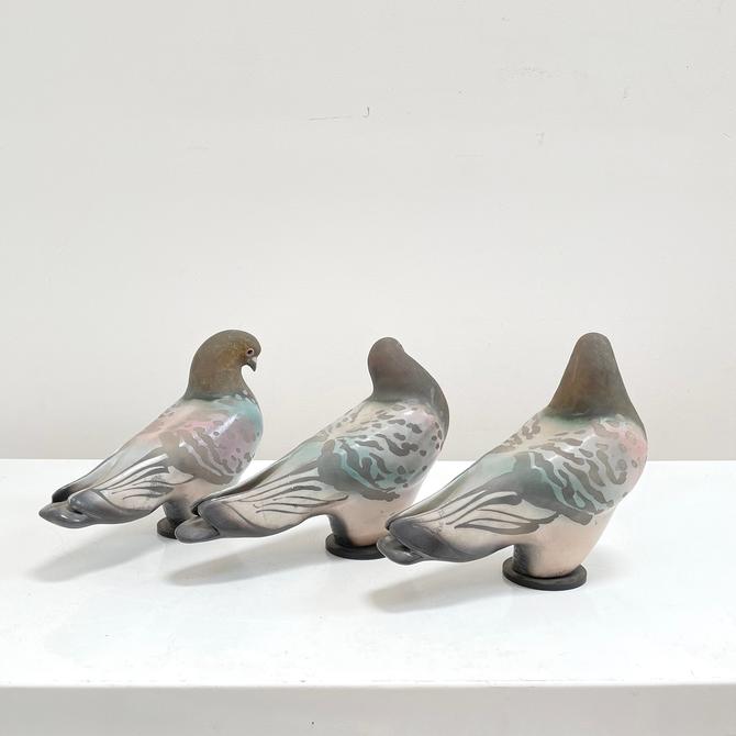 Ceramic pigeon sculpture 2024 handbuilt Raku: Davie