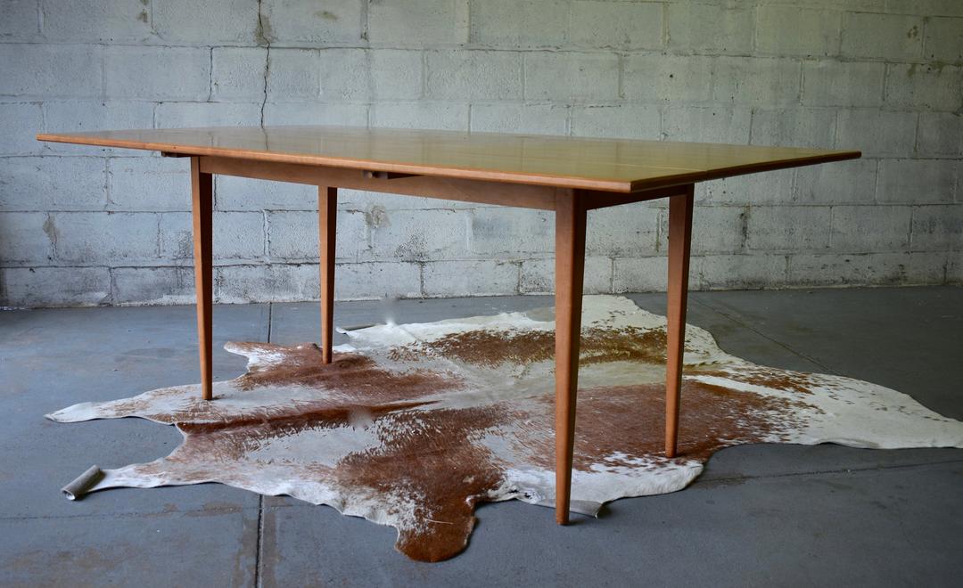 Mid Century MODERN Solid Maple Drop Leaf DINING Table Extendable