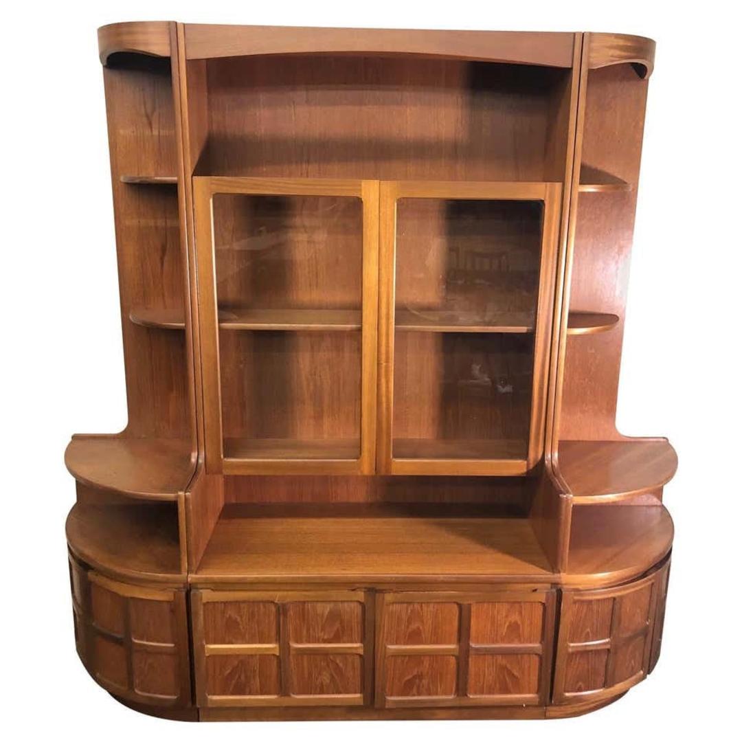Midcentury Teak Modular 3 Part Wall Unit by Nathan Furniture