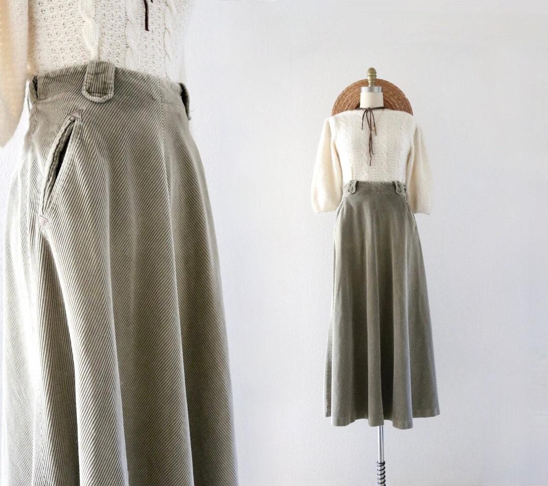 Ralph Lauren Country corduroy maxi skirt - 26 | Bumbleebuck