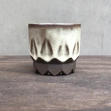 Dark Brown Porcelain Ceramic &quot;Hex&quot; Cup  -  Satin Speckled &quot;Coffee&quot; 