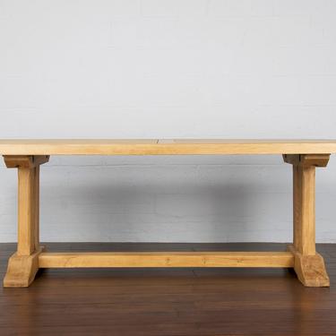 Antique Country French Farmhouse Oak Trestle Dining Table 