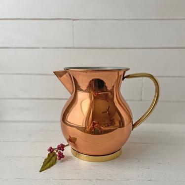 Vintage Copper Pitcher Taurus Made In Portugal // Rustic, Farmhouse, Primitive Cottagecore Pitcher // Perfect Gift 