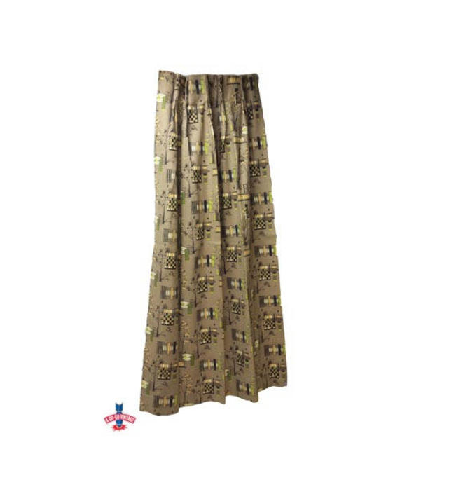 Vintage Curtains 4 Mid Century Modern Curtain Panels 1950s Asian