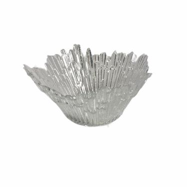 Vintage Mid-Century Modern Hogabag Glasbruck Icicle Bowl Finland 