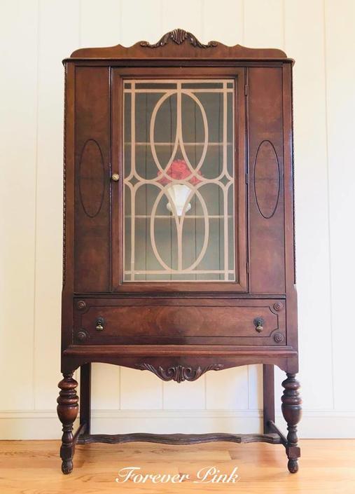 Ornate Depression Era China Cabinet Forever Pink Glen Mills PA