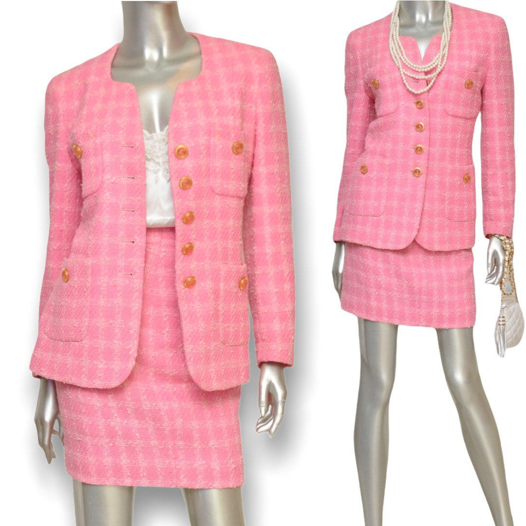 Tweed Pink Vintage Clothing for Women for sale