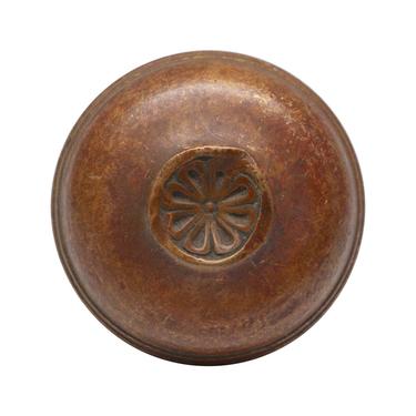 Antique Cast Bronze Radial Entry Door Knob with Center Flower