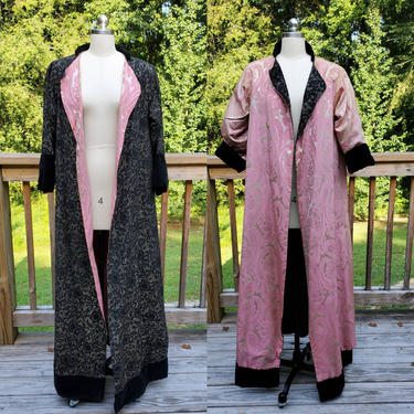 1920s Opera Coat Reversible Brocade 20's Flapper Coat 20s Women's Vintage Size Small 