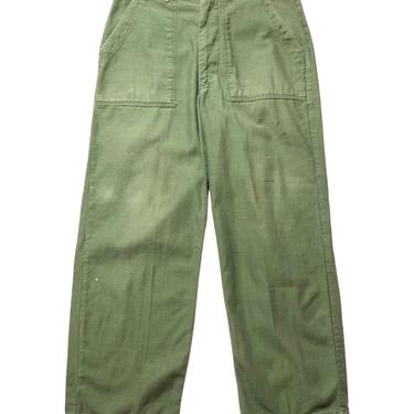 Vintage 1960s US Army OG-107 Cotton Sateen Field Trousers / Pants ~ measure 32.5 x 28.5 ~ Vietnam War Era ~ 