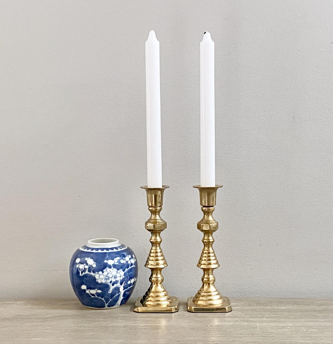 Brass Candlesticks Beehive Style Gold Candle Holders Fall Tableware