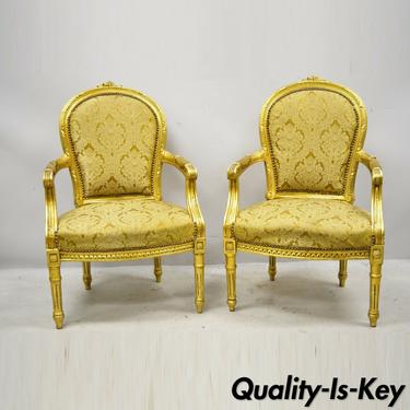 VINTAGE French Louis XVI Style Fauteuil Arm Chair Hollywood 
