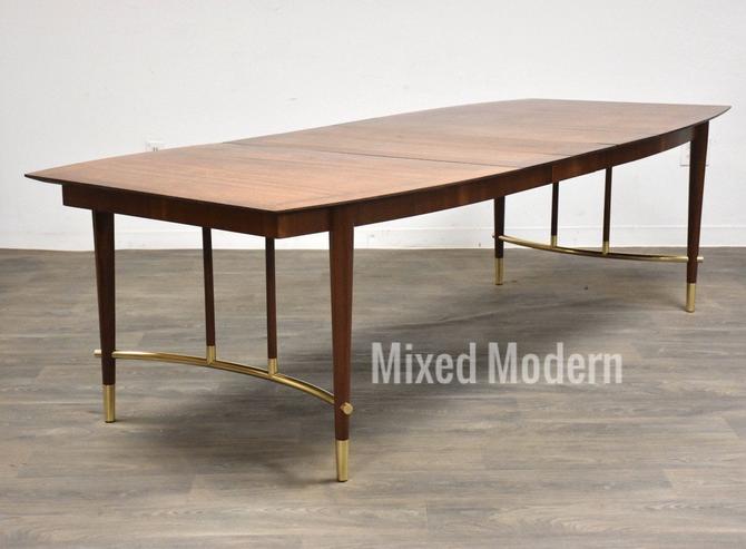 Bert England For Johnson Furniture Walnut And Brass Dining Table