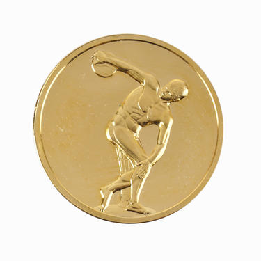 24k Gold Plated Bronze Medal Coin Discus Thrower Myron 